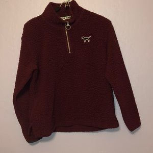 PINK Victoria’s Secret maroon Sherpa sweater